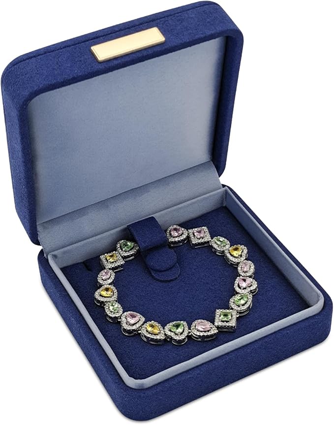 Bracelet Box, Microfiber Necklace and Bracelet Holder Necklace Box with Detachable Pad, Premium Necklace Storage Bracelet Jewelry Box for Necklaces, Bracelet (blue)