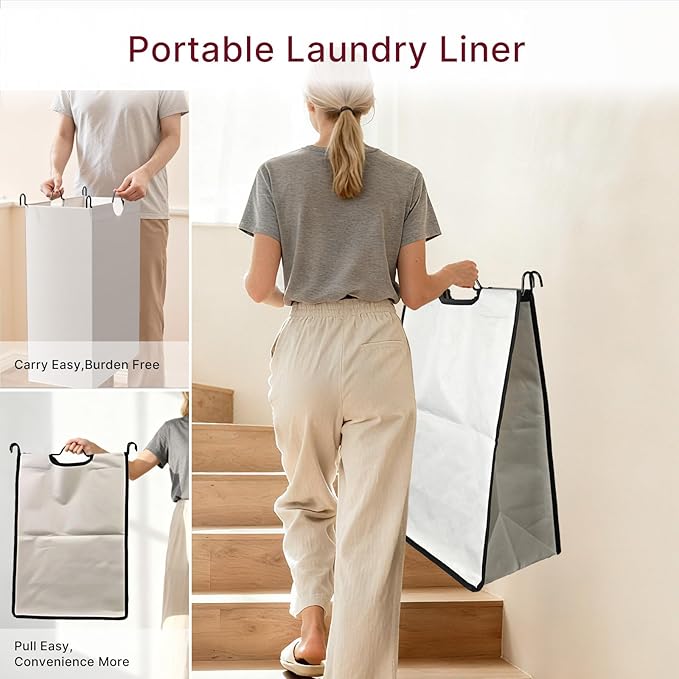 180L Laundry Sorter 3 Section – Heavy Duty Rolling Laundry Basket with Lockable Wheels and Lid, 3 Large Separate Removable Bags, Laundry Hamper Cart for Laundry Room Organizer (White)