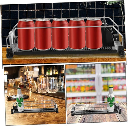 Ipetboom 2pcs Automatic Pusher Drinks Organizer for Refrigerator Stable Material Soda Can Dispenser Easy Install Fridge Beverage Organizer for Efficient Pantry Storage