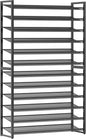Nunsino Shoe Rack,12 Tier Metal Shoe Organizer,Max Holds 60 Pairs,Heavy Duty Shoes Shelf for Garage, Entryway, Closet,Black