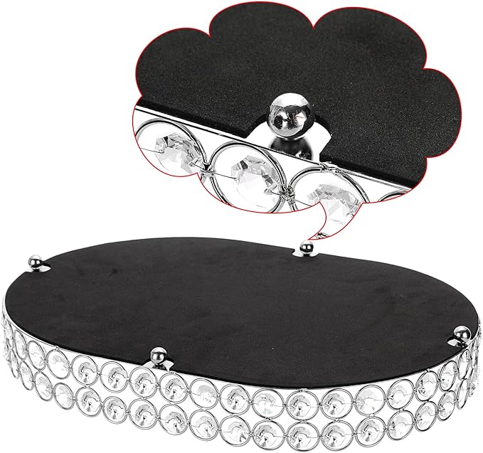 Hipiwe Crystal Vanity Tray, Mirrored Dresser Perfume Trays for Makeup Tray Cosmetic Skin Care Storage, Jewelry Trinket Organizer Tray for Bathroom Countertop Home Decor, Large