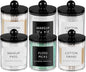 SheeChung 6 Pack Acrylic Qtip Holder Dispenser,Bathroom Jars with Lid Set for Cotton Swabs,Balls,Pads,Floss,Clear Plastic Canisters Apothecary Jar,Bathroom Essential Makeup Vanity Organizer(10oz-12oz)