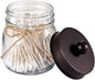 SheeChung Small Mason Jars with Lids - Qtip Holders Set, Bathroom Jars, Bathroom Organizers and Storage for Q-tips, Cottons, Floss, Balls, Cotton Swabs - Bronze