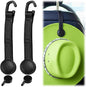 4Pcs Cowboy Hat Holder for Truck Set, Leather Magnetic Cap Clip, Cowboy Hat Holder, Adjustable Hat Organizer Suitable for Most Vehicle Storage(Black)