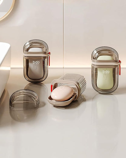 Doter Travel Soap Case, Leakproof Soap Container with Lid, Portable Bar Soap Holder for Traveling, Soap Dish for Bathroom, Shower, Gym, School, Camping, Vacation, Outdoor-Transparently