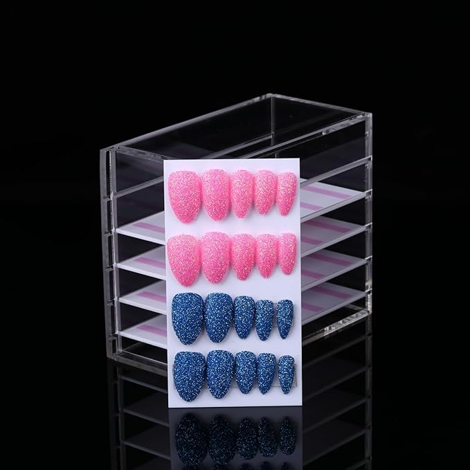 5 Layers Nail/Acrylic Lash Extensions Storage Organizer,Cosmetic Makeup Container Box,Clear Case Cabinet Display for Nail Lash Supplies Artists,Home & Eyelash Salon (5 Layers for Nail)