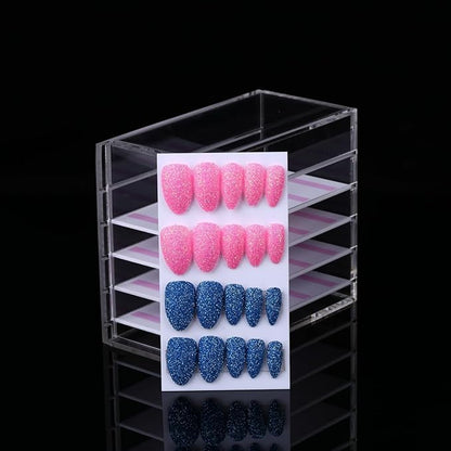 5 Layers Nail/Acrylic Lash Extensions Storage Organizer,Cosmetic Makeup Container Box,Clear Case Cabinet Display for Nail Lash Supplies Artists,Home & Eyelash Salon (5 Layers for Nail)