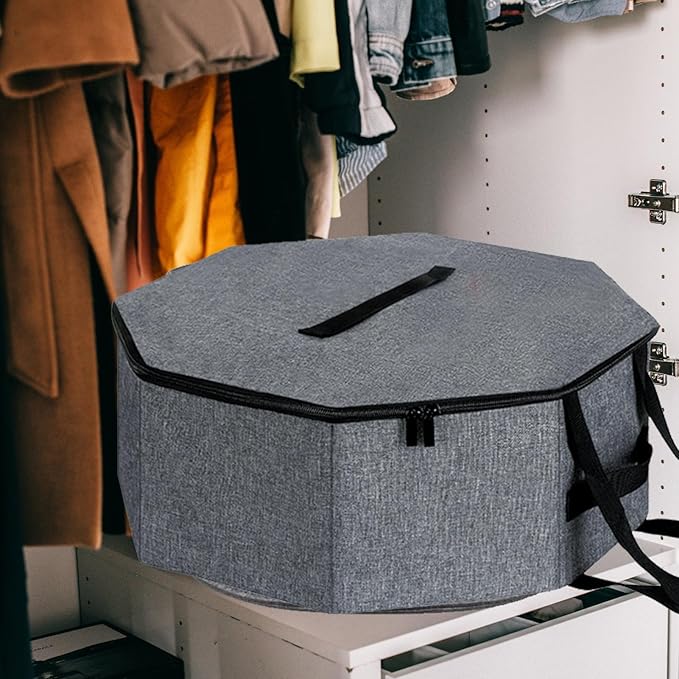 2 Pack Hat Box Cowboy Hats Box Hat Boxes for Women Storage,Cowboy Hats Storage for Travel,Wide Brims Cap Carrier Case for Closet with Handles,Hatbox Storage Boxes Closet Organizers