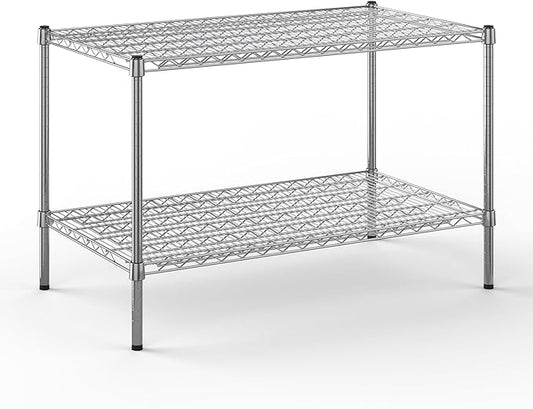 24" Deep x 42" Wide x 27" Height Wire Shelving Kit | 2-Tier | NSF Commercial Storage Rack Unit