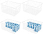 Npro 4 Pack Upright Freezer Organizer Bins - Standup Freezer Organizers Improve Air Circulation, Wire Storage Baskets, White