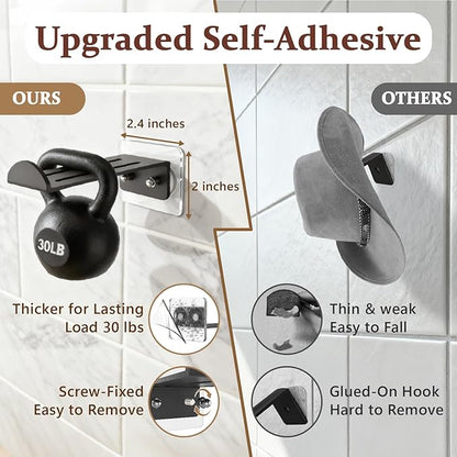 NANATI 3.15 inches Metal Hat Hooks for Wall, 6 Packs Cowboy Hat Holder, Hat Rack for Storage, Hat Organizer for Baseball Caps, Strong Adhesive Cap Holder, Cowboy Hat Hanger for Western Room Decor