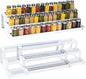 Expandable Spice Rack Organizer for Cabinet, 3 Tier Metal Spice Organization,16"-29.5" Wide Adjustable Seasoning Organizer, Display Shelf, Canned Goods Organizer for Pantry Kitchen Countertop, White