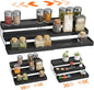 Expandable Spice Rack Organizer - 3 Tier Adjustable Spice Organizer for Cabinet & Countertop - Easy Visibility - Black