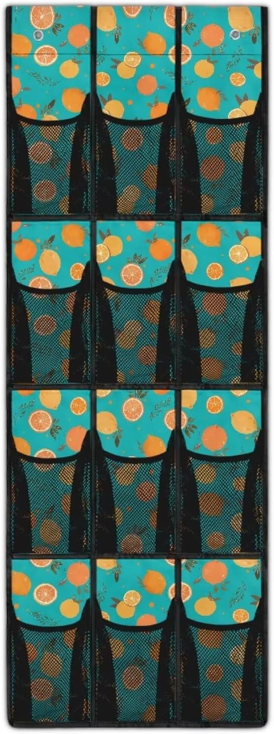 12 Large Pockets Over the Door Shoe Organizer Lemon Hanging Shoe Rack for Closet Fodable Shoe Hanger for Space Saving Shoe Holder
