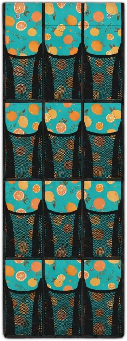 12 Large Pockets Over the Door Shoe Organizer Lemon Hanging Shoe Rack for Closet Fodable Shoe Hanger for Space Saving Shoe Holder