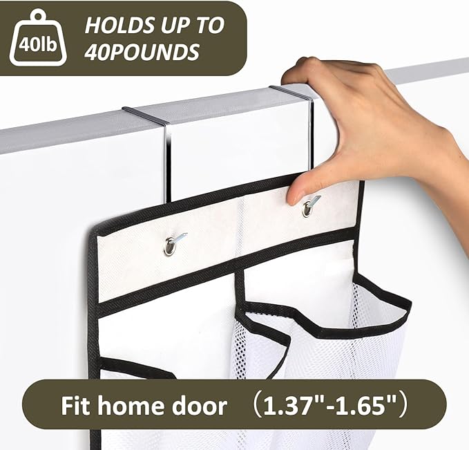GOMAJI 2PK 12 Large Pockets Over Door Hanging Shoe Organizer