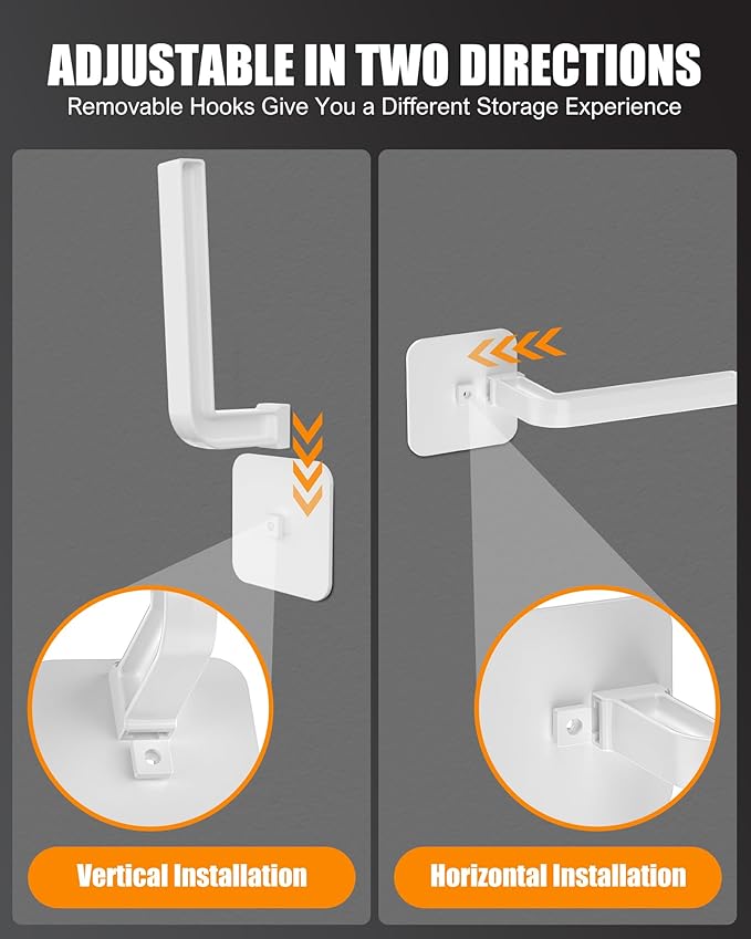Hat Rack for Hat Storage (4-Pack), Multi-Purpose Hat Organizer, Strong Adhesive Hat Hooks for Wall Organizer for Baseball Caps, Two Mounting Options Hook, White
