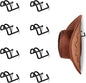 SEKSON Cowboy Hat Rack for Wall, 8 Pack Metal Iron Hat Holder, Wide Brim Hat Hooks, Wall Mount Hat Hanger for Baseball Caps, Fedoras, Straw Hats, Black