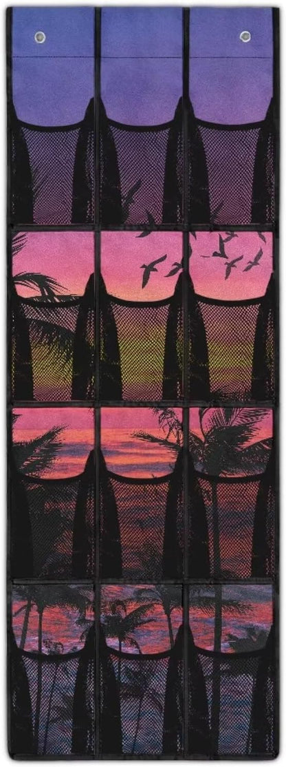 Generic Sunset Sea Over The Door Shoe Organizer Heavy Duty Reusable Over The Door Pantry Organizer The Simple But Stylish Design Style Adds A touch of Color to Kitchen Apartments College Dorm