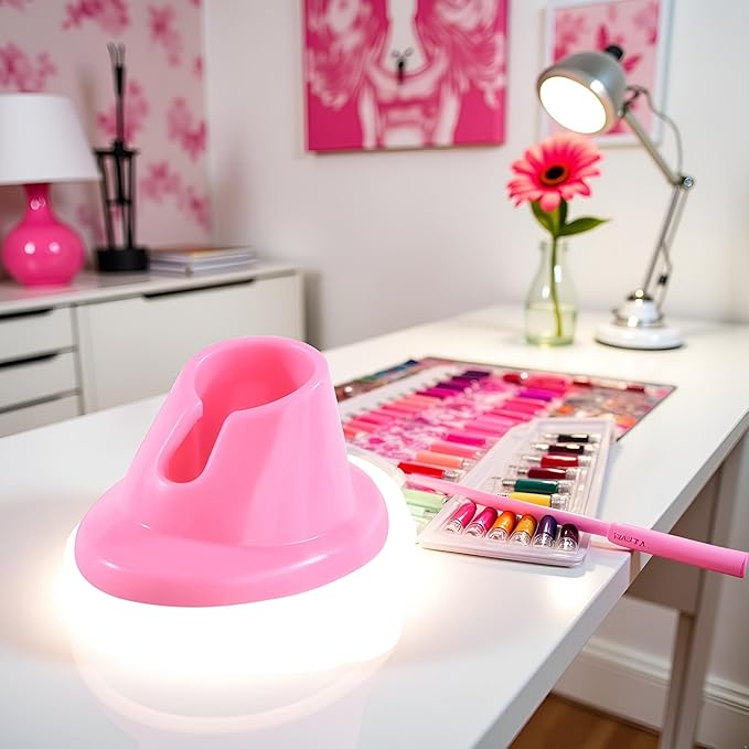 Pink Soft Rubber Nail Polish Bottle Holder Stand Anti-Spill Nail Art Organizer Display Manicure Tools for Nail Art Salon Durable Design Nail Polish