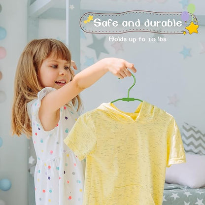 VWV Green Aluminum Hangers, 20 Pack Baby Hanger，12.6 Inch Children Baby Hangers, Sturdy Metal Children Clothes Hanger for Wardrobe, Space-Saving Toddler Hanger