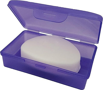 American Comb: Soap Box - Made in The USA - Travel Soapbox with Hinged Lid and Secure Latch Durable Storage Container - Purple