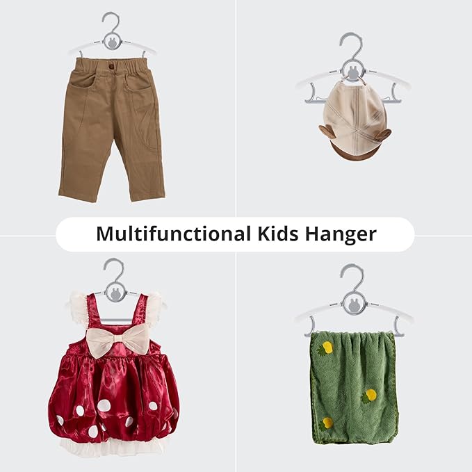 Baby Hangers 20 Pack Mix Colors, Adjustable Plastic Hanger for Baby Children Clothes, Suitable for Infant Toddlers Nursery Kids 11.4" Clothes Hangers