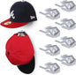 Modern JP Adhesive Hat Hooks for Wall (8-Pack) - Hat Rack for Baseball Caps, Minimalist Hat Display, Strong Hold Hat Hangers for Wall - USA Patented, White