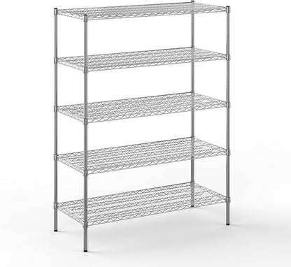 21" Deep x 48" Wide x 64" Height Wire Shelving Kit | 5-Tier | NSF Commercial Storage Rack Unit