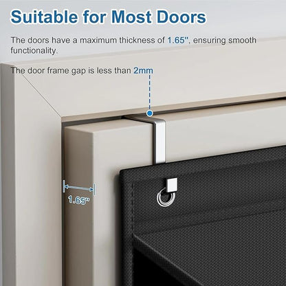 for 2 Pack Over The Door Shoe Organizer, Hanging Closet Rack, Black, 8 deep Pockets.