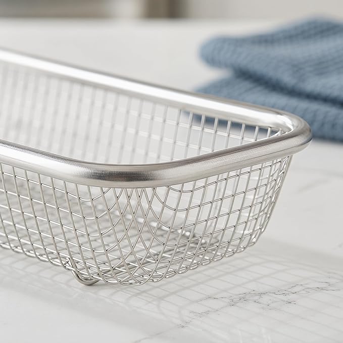 Cabilock Dishwasher Silverware Basket Small Storage Holder for Utensils and Chopsticks 12.20X5.11X2.16 Inch Rustproof Metal Kitchen Organizer Set of 2