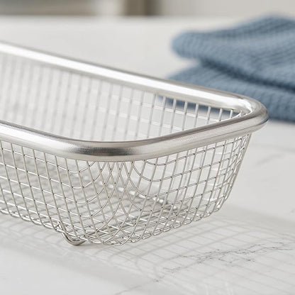 Cabilock Dishwasher Silverware Basket Small Storage Holder for Utensils and Chopsticks 12.20X5.11X2.16 Inch Rustproof Metal Kitchen Organizer Set of 2