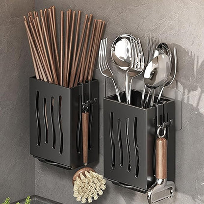 Wall Mounted Cutlery Holder Rack - Chopstick Display Rack | Utensil Drying Rack | Punch- Chopstick Storage Rack | Freestanding Organizer Rack Multifunctional For Spoons And Chopstick
