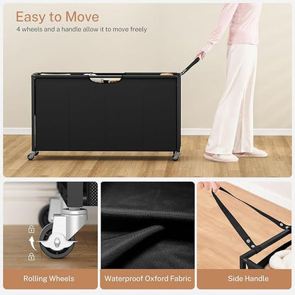 Laundry Sorter, Rolling Laundry Hamper with 4 Section Pull-Out Bags, 300L Large Laundry Basket Organizer with 3 Drawers, Laundry Hamper with Wheels for Laundry Room Organization, Bathroom, Bedroom