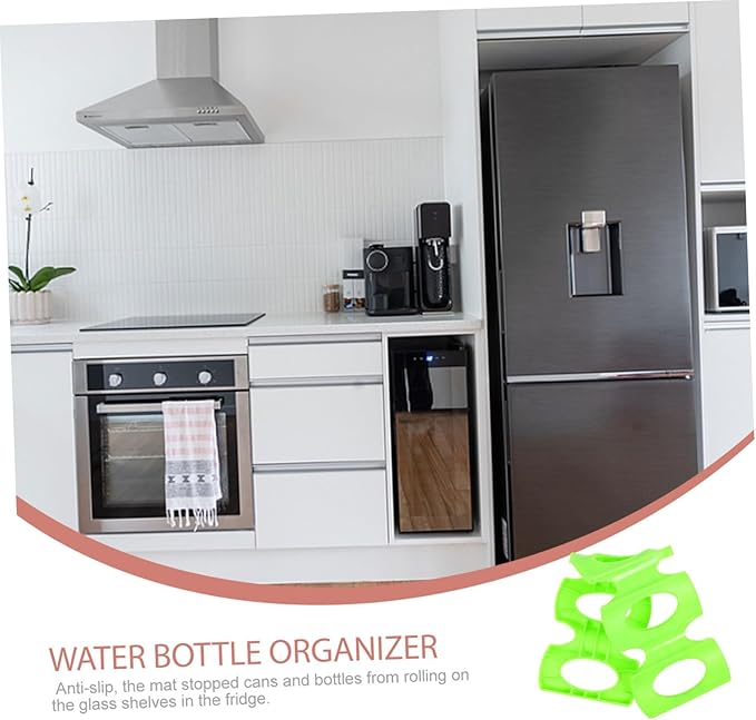 MAGICLULU 2pcs Refrigerator Beer Holder Mat Convenient Beverage Organizer for Cans and Bottles Silicone Design Stackable Drink Rack for Fridge and Freezer Storage