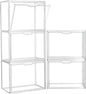 ZLLZUU Clear Storage Bins with Lids, 5 Pack Acrylic Display Case with Magnetic Door for Cosmetic Collectibles Large Figures Models, Stackable Acrylic Storage Box for Home Office Living Room Dorm