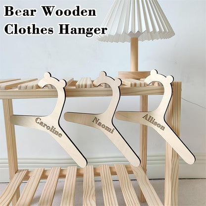 10Pcs Personalized Baby Hangers with Name, Custom Handcrafted Wooden Kids Hanger with Name, Non Slip Hangers for Gift for Teen, Boy, Girl (10Pcs)