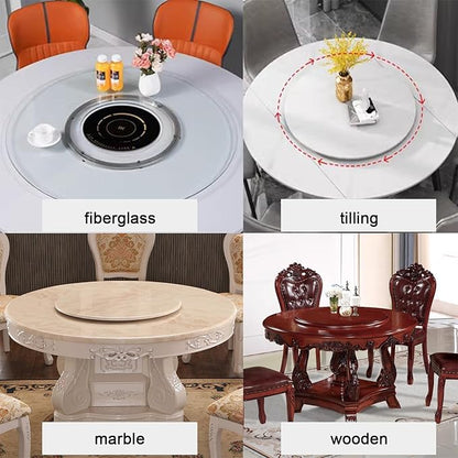 Lazy Susan Hardware Rotating Turntable Bearings Swivel Plate Hardware Aluminum Metal for Dining-Table and Workbench (10 Inchs) Non-Slip