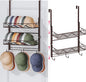 SWTYMIKI Over Door Hat Organizer - 3 Tier Wall Mounted Hat Rack with 2 Adjustable Metal Basket and 3 Hooks, Hanging Baseball Cap Organizer Storage Holds up to 29 Caps for Door, Bedroom, Closet