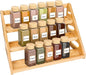 Spice Rack - Tiered Spice Rack Organization for Cabinet - 3 Tier Bamboo Display Spice Shelf for Countertop