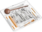 Yieach Clear Large Expandable Silverware Organizer and Kitchen Utensil Drawer Organizer,Plastic Adjustable Silverware Tray for Drawer Cutlery,Spatula,Tools,Flatware Organizers,Fork and Spoon Holder