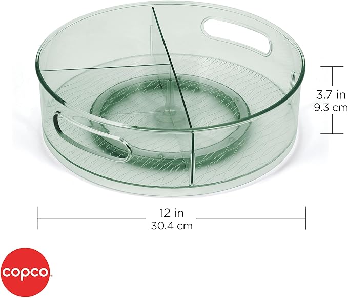 Copco Storage Turntable with Removable Dividers, 12 Inch, Clear