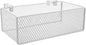 Bedside Organizer - White Bedside Hanging Wire Basket Organizer With Adjustable Hook Spacing - Dormitory Bed Storage Caddy For College Dorm Room Bunk Bed