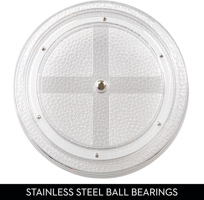 iDesign 9-Inch Plastic Lazy Susan Organizer for Bathroom Storage and Organization - Set of 2 - Clear