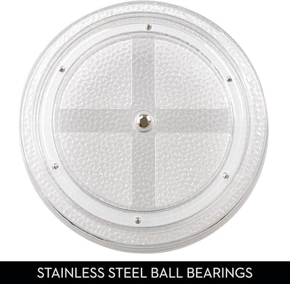 iDesign 9-Inch Plastic Lazy Susan Organizer for Bathroom Storage and Organization - Set of 2 - Clear