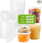 AOZITA 24 Sets Plastic Deli Food Containers With Lids, 8 oz 16oz 32oz Variety pack, Airtight Food Storage Containers, Freezer/Dishwasher/Microwave Safe, Soup Containers For Takeout Food Storage