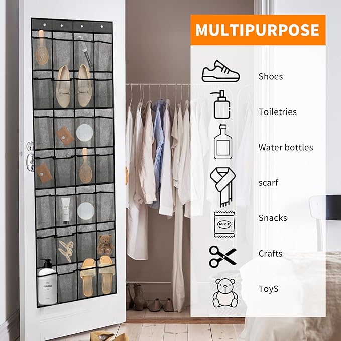Door Shoe Organizer, 28-Compartment Over The Door Shoe Organizer, Saves Room Space, Suitable for Both Men And Women, And Convenient for Quick Storage