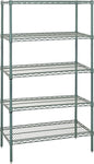 Quantum Storage Systems WR74-1236P-5 Starter Kit Wire Shelves Green Epoxy 5 Shelves 74" H x 36" W x 12" D