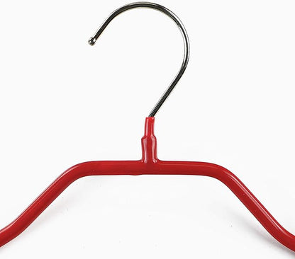 Mawa by Reston Lloyd BodyForm Series Non-Slip Space Saving Clothes Hanger with 2 Clips for Pants or Skirts, Style 42/LK, Set of 2, Red