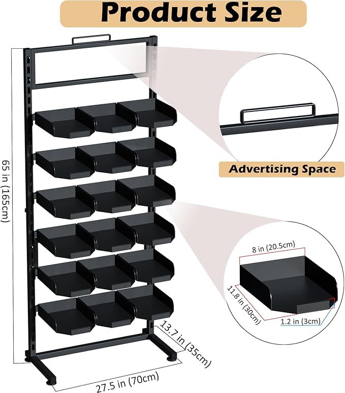 Large Hat Rack Stand - 6 Tier Adjustable Ball Cap Storage Organizer With 18 Plate Tray for 180 Baseball Hat,Standing Coat Rack, Commercial Home Use, Black Metal Shelving